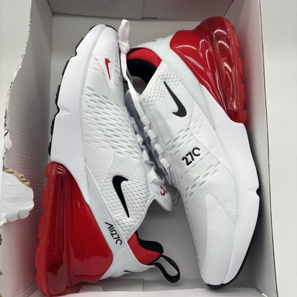 Nike Air Max 270 White Red Black BV2523 100 Mens Size 9 NEW Sneakers main image 6